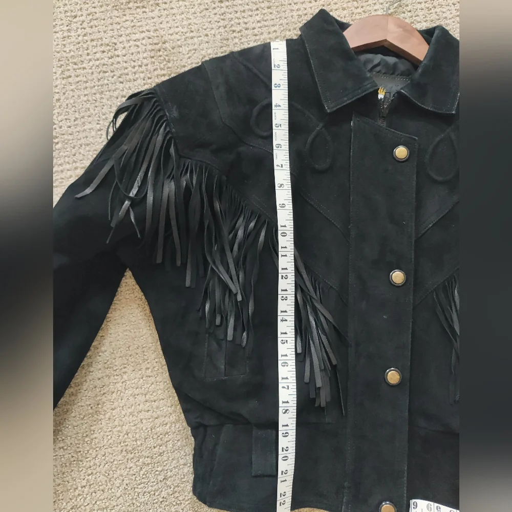 Vintage Hot Leathers Fringe Jacket - Size S - Picture 10 of 11
